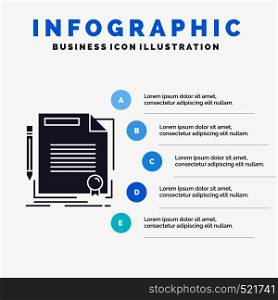 agreement, contract, deal, document, paper Infographics Template for Website and Presentation. GLyph Gray icon with Blue infographic style vector illustration.. Vector EPS10 Abstract Template background