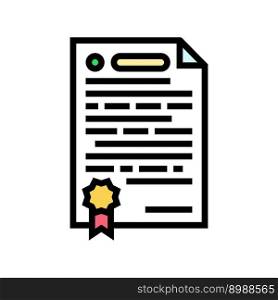 agreement document file color icon vector. agreement document file sign. isolated symbol illustration. agreement document file color icon vector illustration
