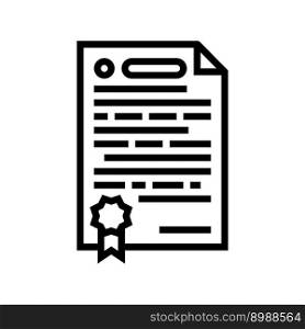 agreement document file line icon vector. agreement document file sign. isolated contour symbol black illustration. agreement document file line icon vector illustration