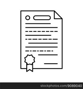 agreement document file line icon vector. agreement document file sign. isolated contour symbol black illustration. agreement document file line icon vector illustration