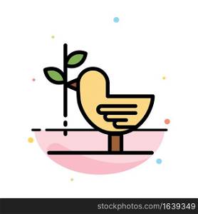 Agreement, Dove, Friendship, Harmony, Pacifism Abstract Flat Color Icon Template