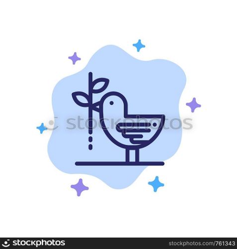 Agreement, Dove, Friendship, Harmony, Pacifism Blue Icon on Abstract Cloud Background