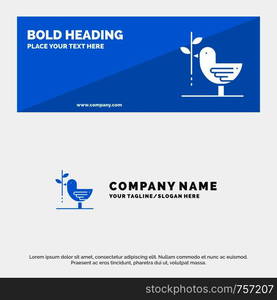 Agreement, Dove, Friendship, Harmony, Pacifism SOlid Icon Website Banner and Business Logo Template