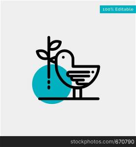 Agreement, Dove, Friendship, Harmony, Pacifism turquoise highlight circle point Vector icon