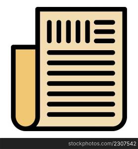 Agreement icon. Outline agreement vector icon color flat isolated. Agreement icon color outline vector