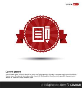 Agreement Icon - Red Ribbon banner