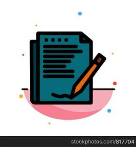 Agreement, Report, Form, Layout, Paper Abstract Flat Color Icon Template