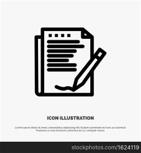 Agreement, Report, Form, Layout, Paper Line Icon Vector