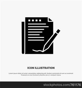 Agreement, Report, Form, Layout, Paper solid Glyph Icon vector