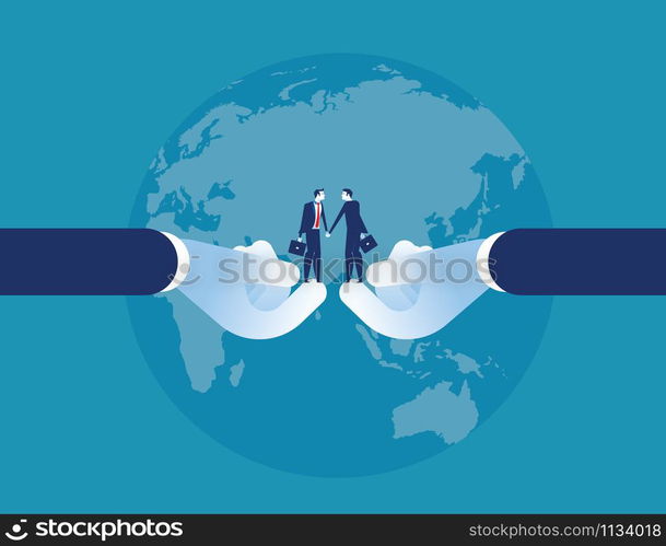 Agreement success. Business agent shaking hand. Concept business vector illustration.