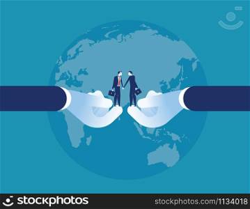 Agreement success. Business agent shaking hand. Concept business vector illustration.