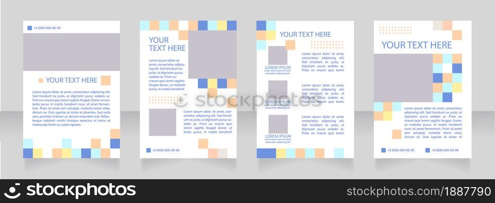 Agribusiness promo blank brochure layout design. Agriculture industry. Vertical poster template set with empty copy space for text. Premade corporate reports collection. Editable flyer paper pages. Agribusiness promo blank brochure layout design