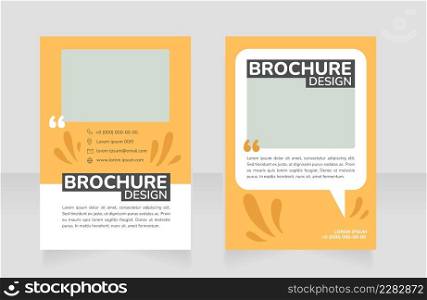 Agribusiness work blank brochure design. Template set with copy space for text. Premade corporate reports collection. Editable 2 paper pages. Nunito ExtraBold, SemiBold, Regular fonts used. Agribusiness work blank brochure design