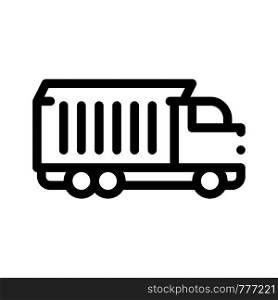 Agricultural Cargo Truck Vector Thin Line Icon. Truck For Delivery Corn Grain Farm Product. Machinery Transport Linear Pictogram. Irrigation Machine Combine Monochrome Contour Illustration. Agricultural Cargo Truck Vector Thin Line Icon