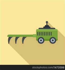 Agricultural cultivator icon. Flat illustration of agricultural cultivator vector icon for web design. Agricultural cultivator icon, flat style