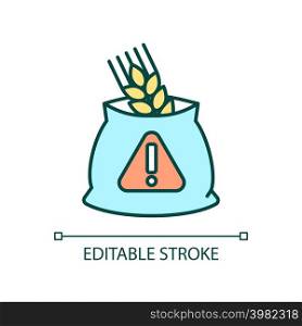 Agricultural diseases RGB color icon. Wheat damage and loss. Plant illness. Crops infection. Isolated vector illustration. Simple filled line drawing. Editable stroke. Arial font used. Agricultural diseases RGB color icon