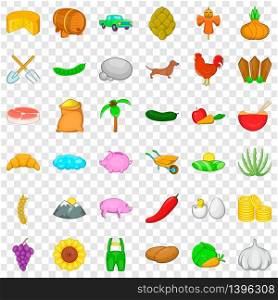 Agricultural icons set. Cartoon style of 36 agricultural vector icons for web for any design. Agricultural icons set, cartoon style