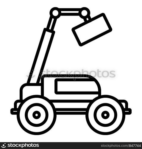 Agricultural lift machine icon. Outline agricultural lift machine vector icon for web design isolated on white background. Agricultural lift machine icon, outline style