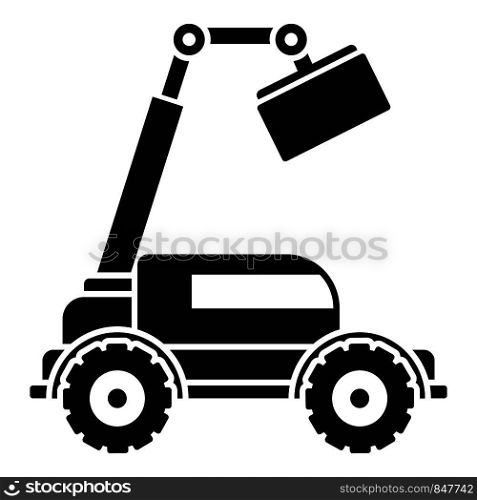 Agricultural lift machine icon. Simple illustration of agricultural lift machine vector icon for web design isolated on white background. Agricultural lift machine icon, simple style