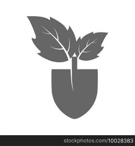 Agricultural logo, gardener’s emblem. Simple vector illustration for theme design. Flat style.