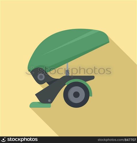 Agricultural trailer icon. Flat illustration of agricultural trailer vector icon for web design. Agricultural trailer icon, flat style