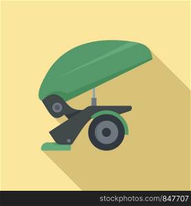 Agricultural trailer icon. Flat illustration of agricultural trailer vector icon for web design. Agricultural trailer icon, flat style