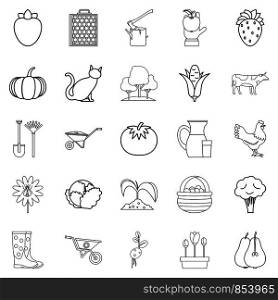 Agriculturalist icons set. Outline set of 25 agriculturalist vector icons for web isolated on white background. Agriculturalist icons set, outline style