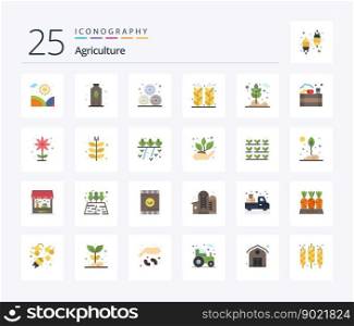Agriculture 25 Flat Color icon pack including plant. agriculture. straw. grain. farming