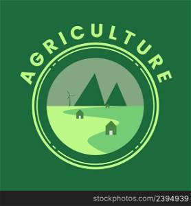 Agriculture and farming with a tractor with cultivator and plow, logo design.. Agriculture and farming with a tractor with cultivator, logo design.