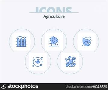 Agriculture Blue Icon Pack 5 Icon Design. leaf. plant. farm. nature. agriculture