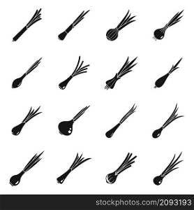 Agriculture chives icons set simple vector. Farming plant. Fresh chives. Agriculture chives icons set simple vector. Farming plant