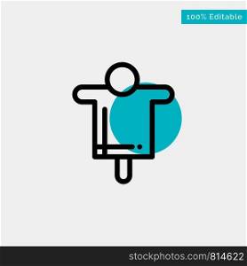 Agriculture, Farm, Farming, Scarecrow turquoise highlight circle point Vector icon