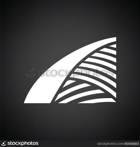 Agriculture field icon. Black background with white. Vector illustration.
