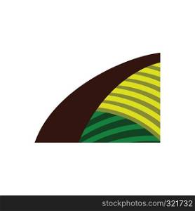 Agriculture field icon. Flat color design. Vector illustration.