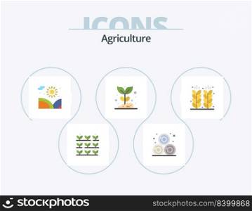 Agriculture Flat Icon Pack 5 Icon Design. farm. plant. garden. nature. farming
