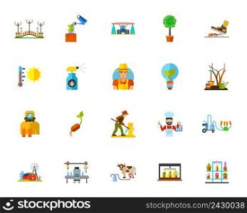 Agriculture icon set. Can be used for topics like gardening, farming, agronomy, crop growing