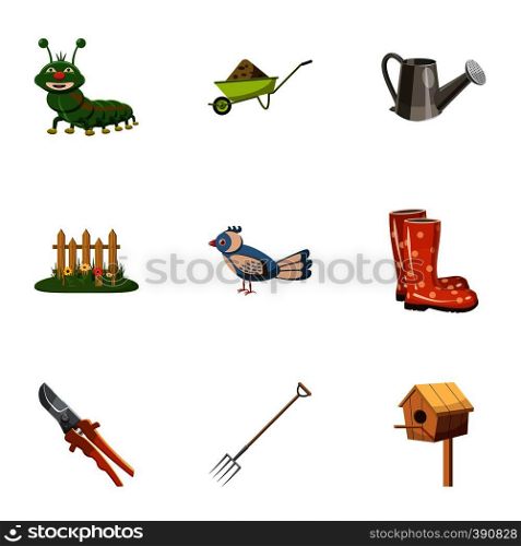 Agriculture icons set. Cartoon illustration of 9 agriculture vector icons for web. Agriculture icons set, cartoon style