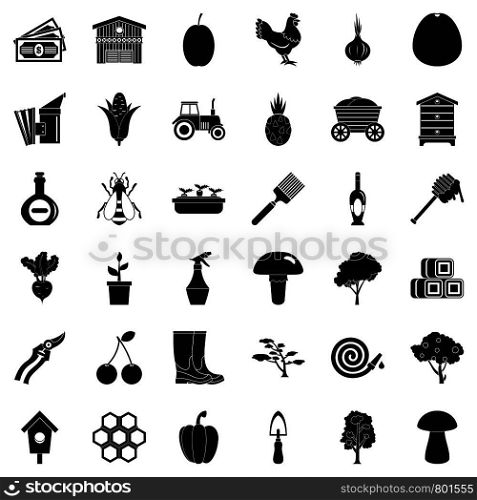 Agriculture icons set. Simple style of 36 agriculture vector icons for web isolated on white background. Agriculture icons set, simple style