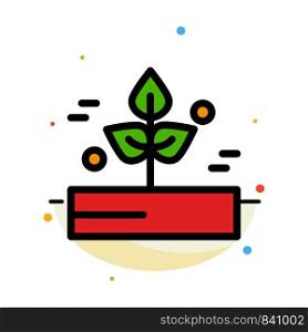 Agriculture, Leaf, Plant, Rain, Rainy Abstract Flat Color Icon Template