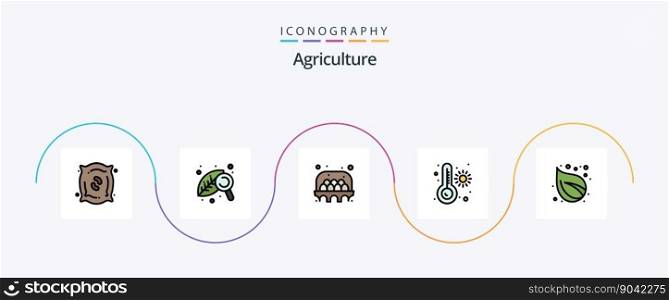 Agriculture Line Filled Flat 5 Icon Pack Including nature. c&. agriculture. thermometer. meter