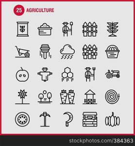 Agriculture Line Icon Pack For Designers And Developers. Icons Of Agriculture, Apple, Country, Farm, Farming, Farm, Farming, Food, Vector