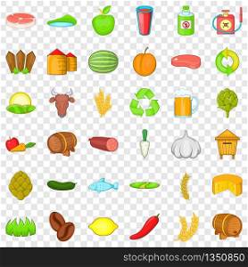 Agriculture property icons set. Cartoon style of 36 agriculture property vector icons for web for any design. Agriculture property icons set, cartoon style