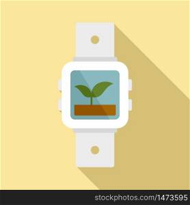 Agriculture watch icon. Flat illustration of agriculture watch vector icon for web design. Agriculture watch icon, flat style