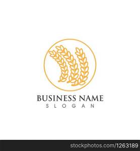 Agriculture wheat logo and symbol vector
