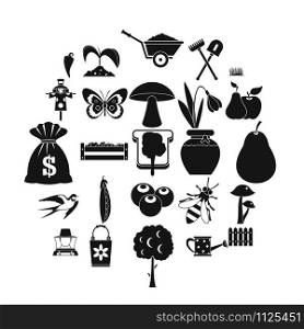 Agronomy icons set. Simple set of 25 agronomy vector icons for web isolated on white background. Agronomy icons set, simple style