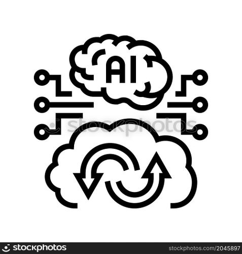 ai artificial intelligence finance technology line icon vector. ai artificial intelligence finance technology sign. isolated contour symbol black illustration. ai artificial intelligence finance technology line icon vector illustration