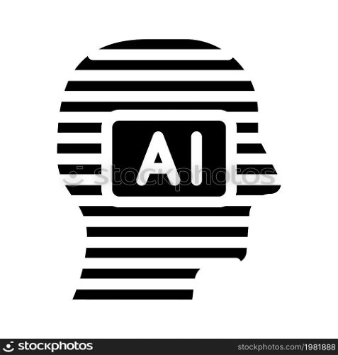 ai artificial intelligent financial technology glyph icon vector. ai artificial intelligent financial technology sign. isolated contour symbol black illustration. ai artificial intelligent financial technology glyph icon vector illustration