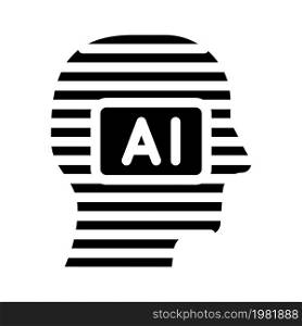 ai artificial intelligent financial technology glyph icon vector. ai artificial intelligent financial technology sign. isolated contour symbol black illustration. ai artificial intelligent financial technology glyph icon vector illustration