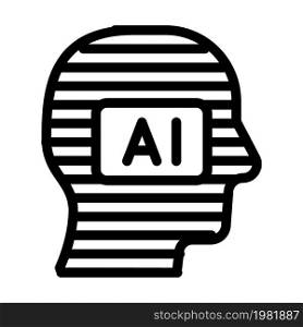 ai artificial intelligent financial technology line icon vector. ai artificial intelligent financial technology sign. isolated contour symbol black illustration. ai artificial intelligent financial technology line icon vector illustration