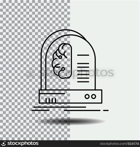 Ai, brain, future, intelligence, machine Line Icon on Transparent Background. Black Icon Vector Illustration. Vector EPS10 Abstract Template background